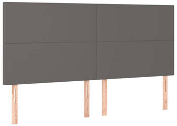 Zagłówek do łóżka szary 200x5x118/128 cm sztuczna skóra WM-3122256