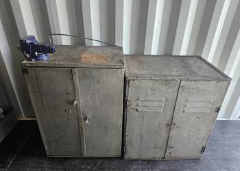 Szafka Warsztatowa Narzedziowa metalowa zamykana szafa szafki imadło