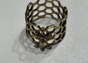 Pierścionek obrączka plaster miodu