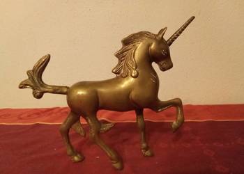 Jednorożec figurka mosiężna przycisk do papieru