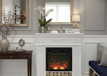 Kominek Lovely wkład grzewczy Aflamo portal drewniana obudowa Cudo