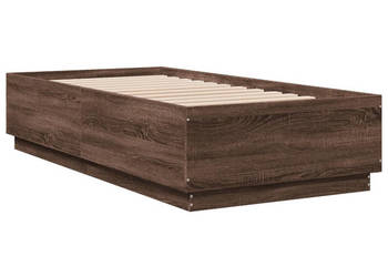 Rama łóżka z LED brązowy dąb 75x190 cm WM-3209673