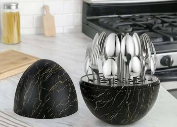 139 zł Sztućce 24 elementy marmur, złote i szare Bella Rosa