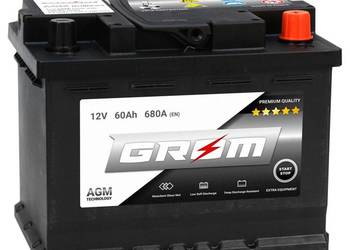 Akumulator GROM AGM START&STOP 60Ah 680A Prawy Plus