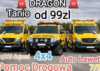 7/24 Tanio Od 99zl Laweta "DRAGON",Pomoc Drogowa,Holownik 4x4,holowanie