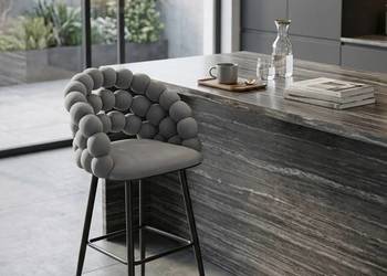 Hoker Tapicerowany Bubble Black Szary, Wysyłka 24H, Dostawa 0zł!