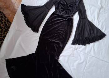 Czarna sukienka NOWA gotycka welurowa