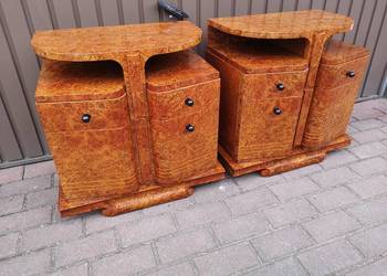 Stoliki Szafki Nocne Art Deco Politura Orzech -Unikat Stare Antyk .