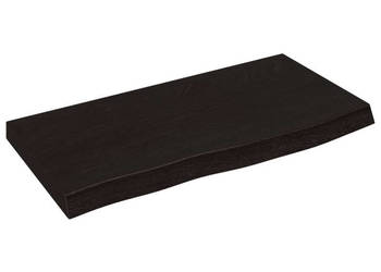 Półka ciemnobrązowa 60x30x(2-4) cm wykończone drewno dębowe WM-363765