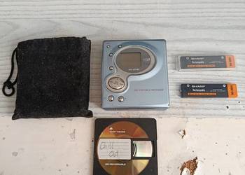 Mini Disc Sharp MD-MT 180 + Etui + 2 Akumulatorki + Dysk MD