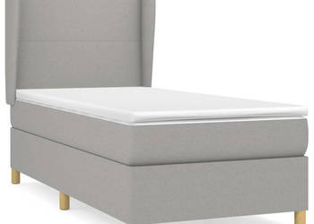 Łóżko kontynentalne z materacem jasnoszare tkanina 80x200 cm WM-3128317