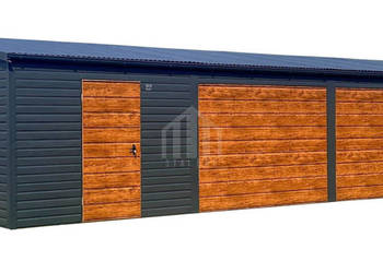 Garaż blaszany 9x6m wiata brama drzwi okno rynny dwuspadwoy odwrócony SO156