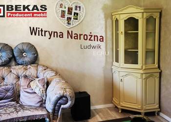 Witryna Narożnik Ludwik 70` Waniliowy ECRU Dąb Producent Bekas Meble