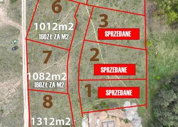 Ostatnie 3 działki budowlane Różnowo k. Olsztyna 10-13 arów