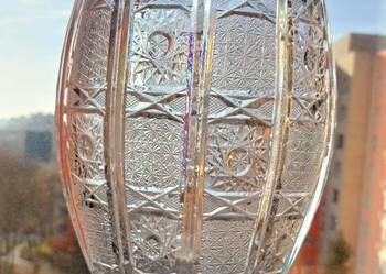 Piękny, wazon, kryształowy PRL.