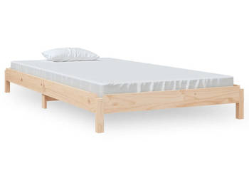 Łóżko sztaplowane lite drewno sosnowe 100x200 cm WM-820387