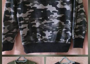 Zestaw chłopięcy 122 bluza moro + 2 bluzki Abercrombie Sinsay Little Kids
