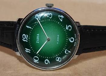 Zegarek Męski Zaria 17 JEWELS garniturowa zielona