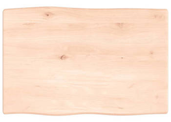 Blat stołu 60x40x2 cm surowy lity dąb z naturalną krawędzią WM-363863