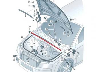 Audi A4 B6 uszczelka komory silnika podszybia oryginalna stan 5+