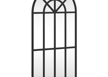 Lustro ścienne czarne 30x60 cm zakończone łukiem żelazo WM-358624