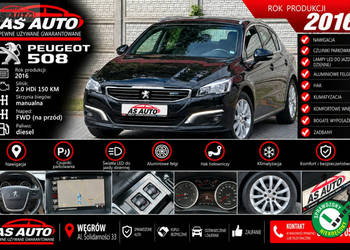 Peugeot 508 2,0HDi 150KM Allure/Navi/SerwisASO/SideAssist/PDC/Półskóry/Alu…