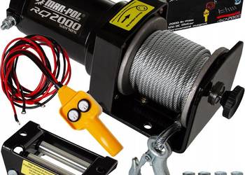 WYCIĄGARKA ELEKTRYCZNA AKUMULATOROWA 12V DO QUADA PŁUGA 2000LBS