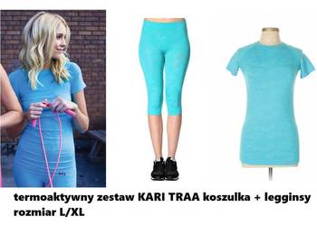 KARI TRAA zestaw termoaktywny r.L/XL turkusowy