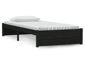 Rama łóżka czarna lite drewno pojedyncza 90x190 cm WM-814918
