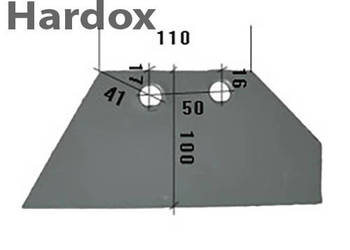 Lemiesz przedpłużka HARDOX SDG14/16/L do pługa RABEWERK