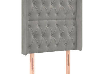 Zagłówek do łóżka z LED jasnoszary 83x16x118/128 cm aksamit WM-3124414