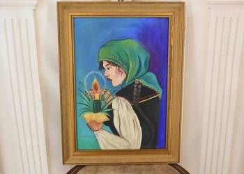 Zofia Stryjeńska - Góralka ze Świecą - Stary Portret Obraz Olejny