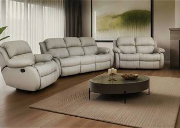 Nowoczesny komplet Reglainer, 100% skóra naturalna, różne funkcje do wyboru