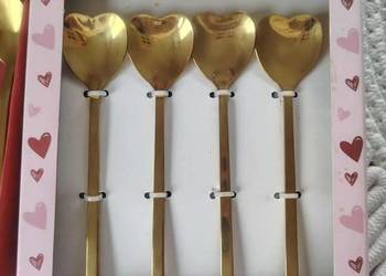 Łyżeczki świąteczne w złotym kolorze