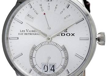 Edox Les Vauberts Day Retrograde komplet box karta ref. 34001 WR50 Zegarek