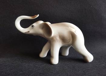 Stara figurka Słoń porcelana Jan Jezela Katowice PRL 1960