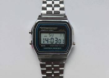 Zegarek męski srebrny cyfrowy , elektroniczny retro vintage