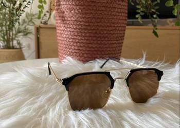 1 szt metalowe okulary - brązowy (unisex)