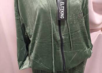 Cienki welurowy dres damski, nowy, rozmiar 3XL