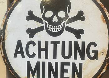 Tablica emaliowana „Achtung Minen”