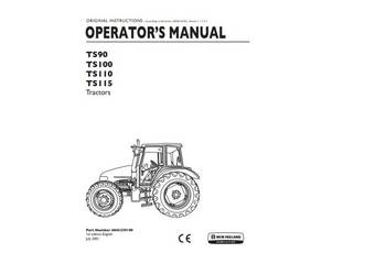 NEW HOLLAND TS90 TS100 TS110 TS115 instrukcja obsługi