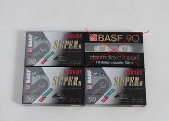 Kaset magnetofonowe BASF Chrome Super II 90 (CR-S II) – Zestaw 3 szt. NOWE