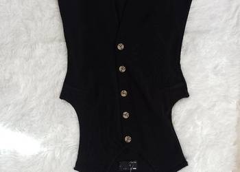 (36/38) (S/M) ASOS Design/ Czarna, ołówkowa kamizelka z Londynu, NOWA