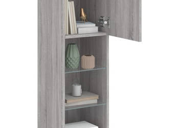 Szafka TV z LED szary dąb sonoma 305x30x90 cm WM-837011