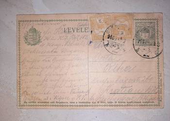 Stara 120 lat pocztowka pisana odrecznie z Budapesztu