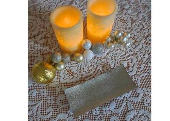 talerz podstawka patera misa srebrna brokatowa