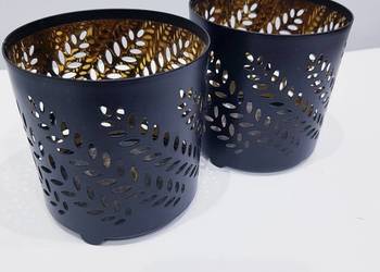 Czarno-złote osłonki na świeczkę, latarenki Ikea Stabbig + gratis