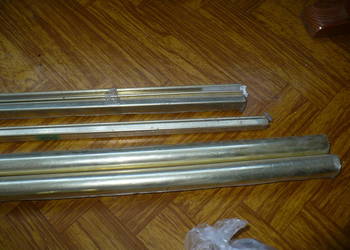 Karnisz - Złota szyna 3 metrowa  metalowa, z żabkami