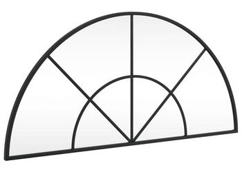 Lustro ścienne czarne 80x40 cm zakończone łukiem żelazo WM-358651
