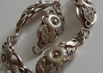 Piękna srebrna bransoletka, stare srebro,Warmet